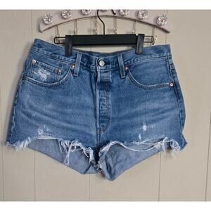 Levi's 501 Demin Shorts Button Fly Ladies W32